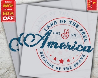 Patriotic USA Flag DTF Print, 4th of July Heat Transfer