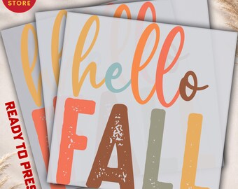 Hello Fall DTF Transfer - Autumn Design