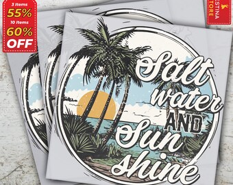 Salt Water Sunshine DTF Transfer, Summer Beach Vibes, Ready to Press