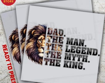 Lion Dad DTF Transfer, Strong Father Design
