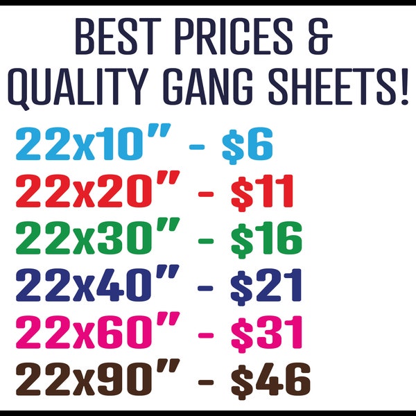 Gang Sheet,DTF Transfer, Custom DtF Transfer, Heat Press Transfer, Screen Print Transfers, Direct To Film, Heat Transfer Designs, Ready