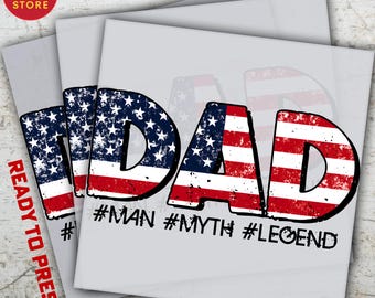 Patriotic Dad DTF Transfer, USA Father Design