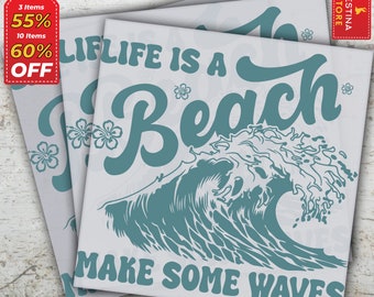 Life is A Beach DTF, Summer Shirt Heat Transfer, Summer Beach Vibes Ready to Press,Summer Break Beach Shirt Transfer, Direct to Film