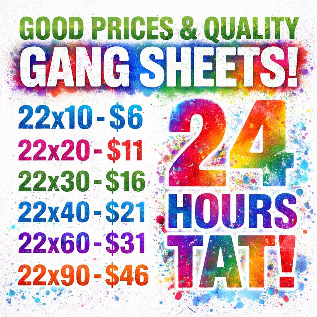 Custom DTF Gang Sheet – Ready to Press Heat Transfer Designs - Etsy