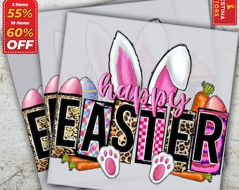 Happy Easter DTF Print, Happy Easter Day Prints, Ready to Press, Easter Bunny DTF Transfer, Heat Press Print, High Quality Transfers