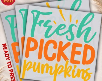 Fresh Picked Pumpkins DTF Transfer - Fall Farm Design