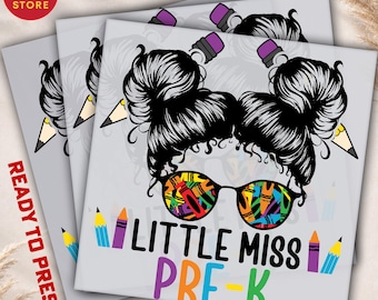 Little Miss Pre-K DTF Transfer - Girl School Design