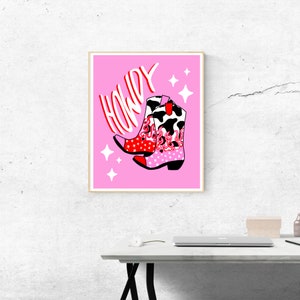 Howdy Cowgirl Boots Digital Download Print