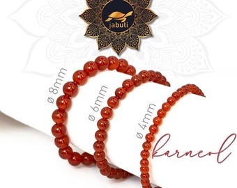 Roter Karneol echter Naturstein Perlenarmband. Schöne tägliche Erinnerung und stille Motivation zu Mut & Tatkraft. 4mm 6mm 8mm Kugeln