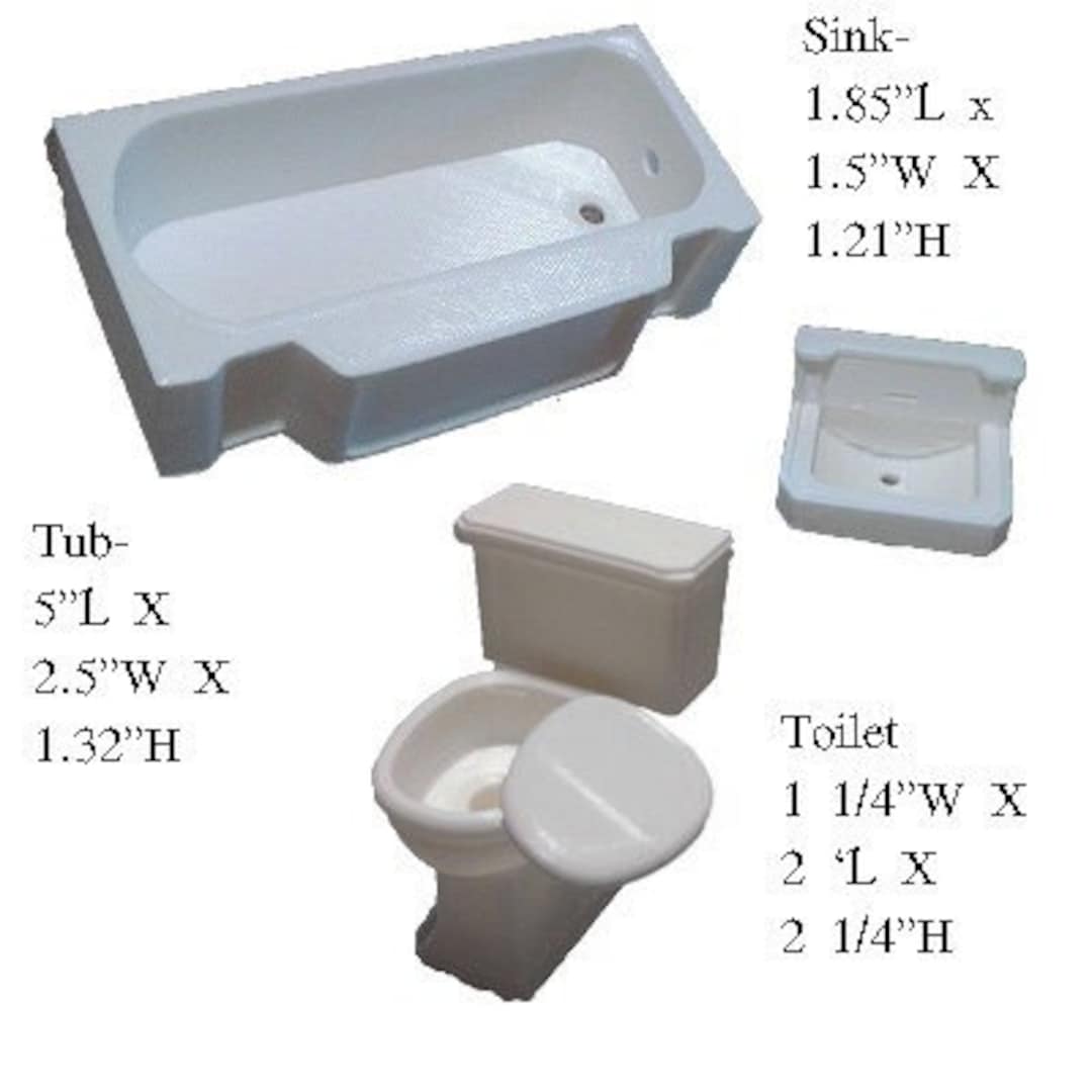Miniature 3D Printed Bathroom Set - Etsy