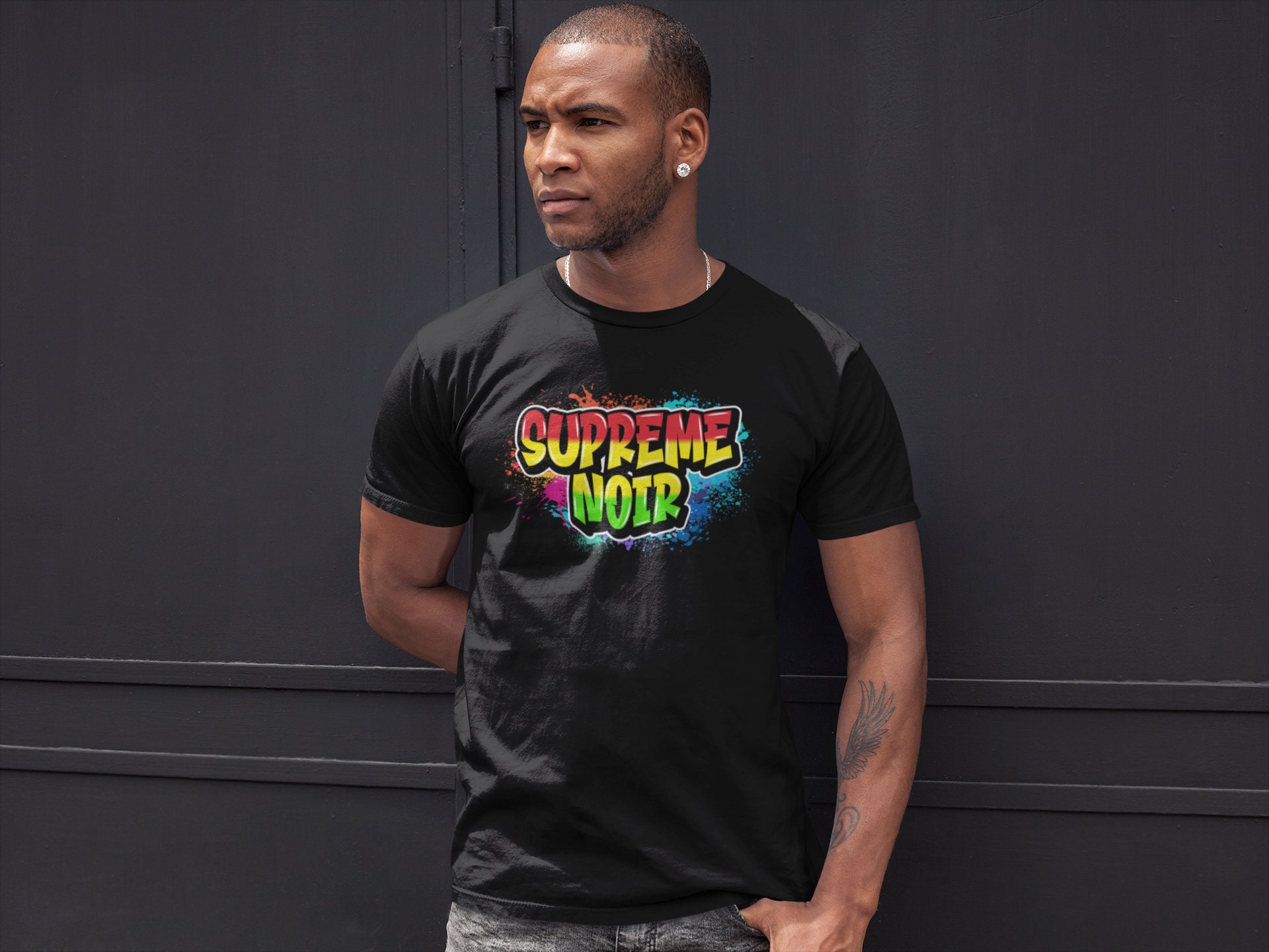 Supreme Noir Graffiti Splash Tee - Etsy