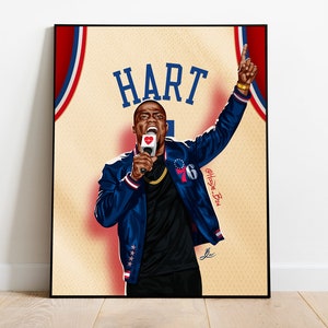 COMEDIC ROCKSTAR | Kevin Hart | Philadelphia 76ers | Basketball | NBA | Digital Illustration | Artwork | Print