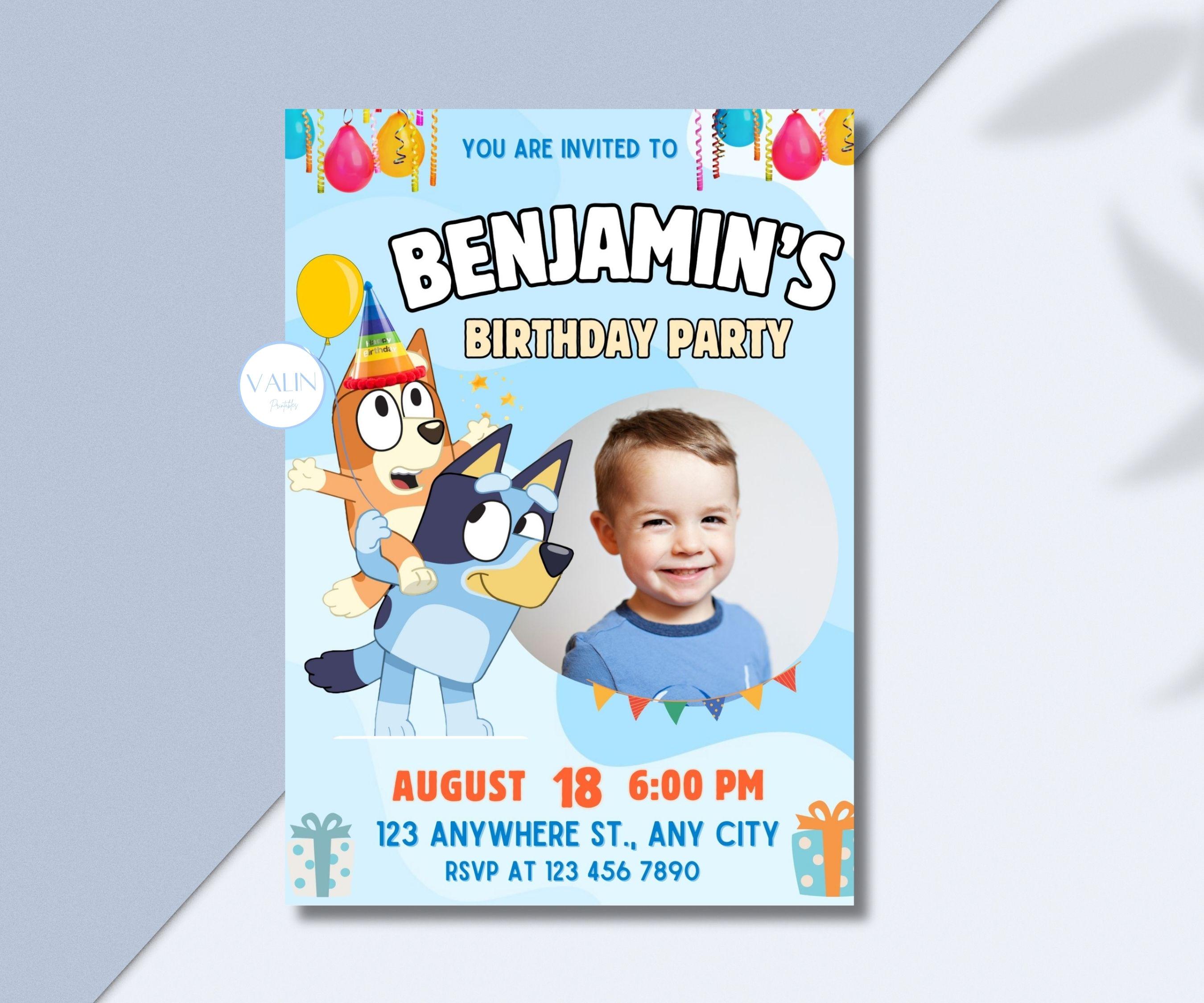Book-Themed Bluey Invite