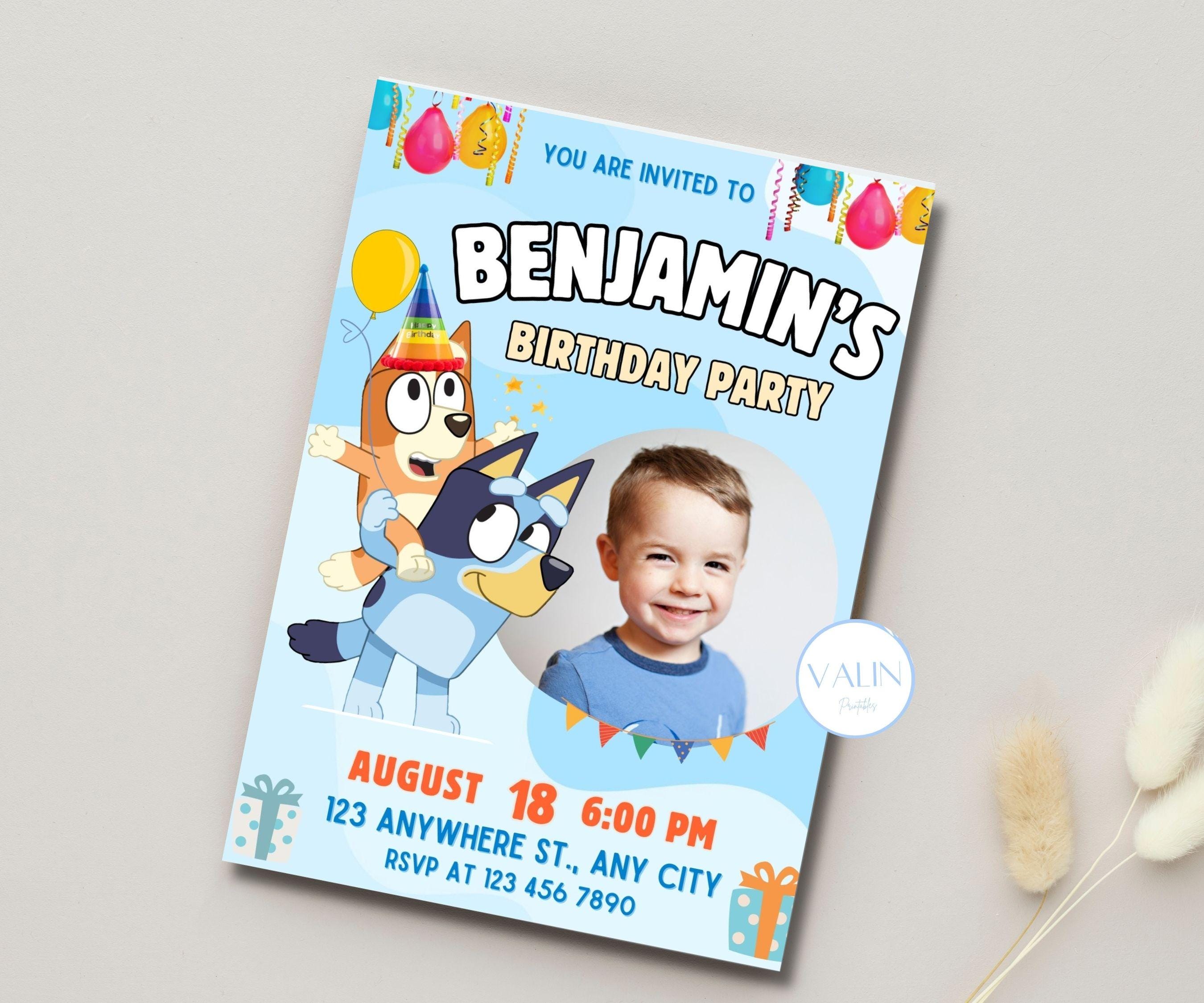 Book-Themed Bluey Invite
