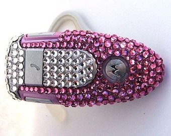 Op bestelling gemaakt: oorstukje uit de jaren 2000 / Bluetooth-telefoon, Y2K bedazzled strass prop
