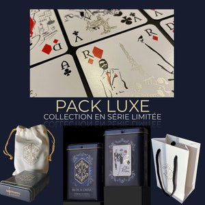 Jeu de 54 Cartes de Collection Luxe Série Limitée de Maxime Rebière, dessinateur pour les maisons de Haute Couture Chanel, Dior, Lacroix