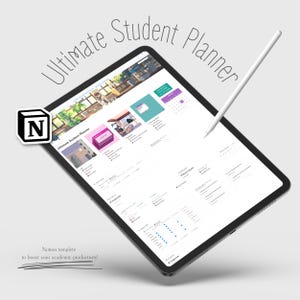 Notion Student Planner, Notion School Planner, Academic Notion Organizer, Assignment Tracker, University Planner, Notion Habit Tracker