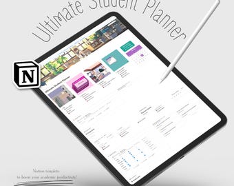 Notion Student Planner, Notion School Planner, Academic Notion Organizer, Assignment Tracker, University Planner, Notion Habit Tracker