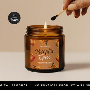 Printable Candle Label Canva Template, Autumn Candle Label Design, Custom Candle Label Template, Editable Candle Sticker, DIY Candle Label