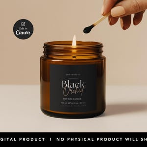 Printable Luxury Candle Label Canva Template, Modern Candle Label Design, Custom Candle Label Template, Editable Candle Sticker