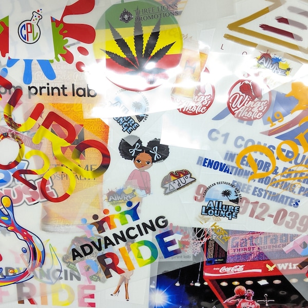 DTF Full Colour Transfers | Ready to press | No weeding | Commercial Printer 23.5" wide | Canadian Company! 5cdn/sqft (.035 sq/in)