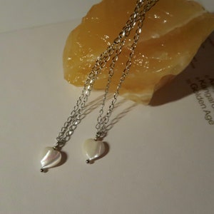 Shell Heart Bead Pendant Necklace