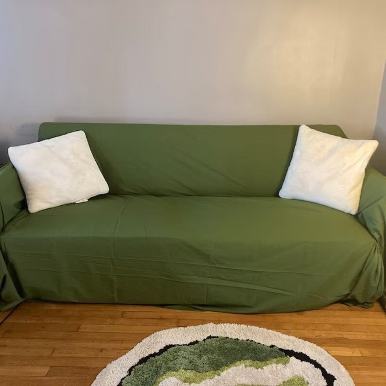 Moss Green Couch Slipcover Loveseat Throw Sofa Cover Large - Etsy