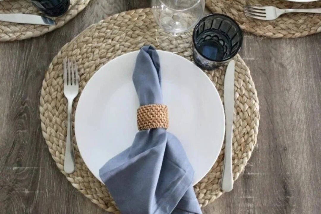 50 Pack Dark Dusty Blue Napkins Wedding Napkins Cotton Etsy