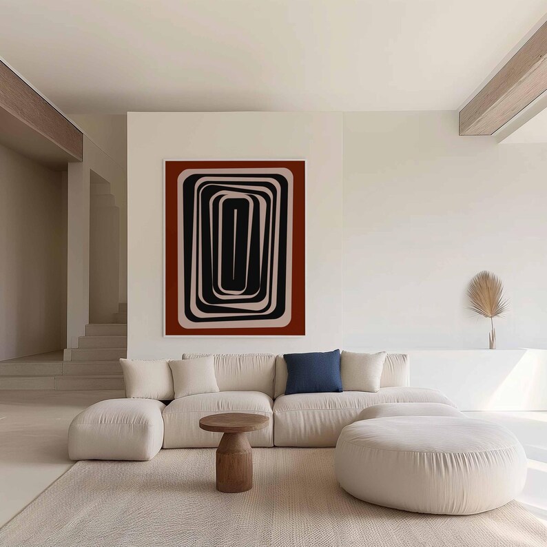 Wall Art Set Mid Century Modern Art Print Geometric Abstract Poster ...