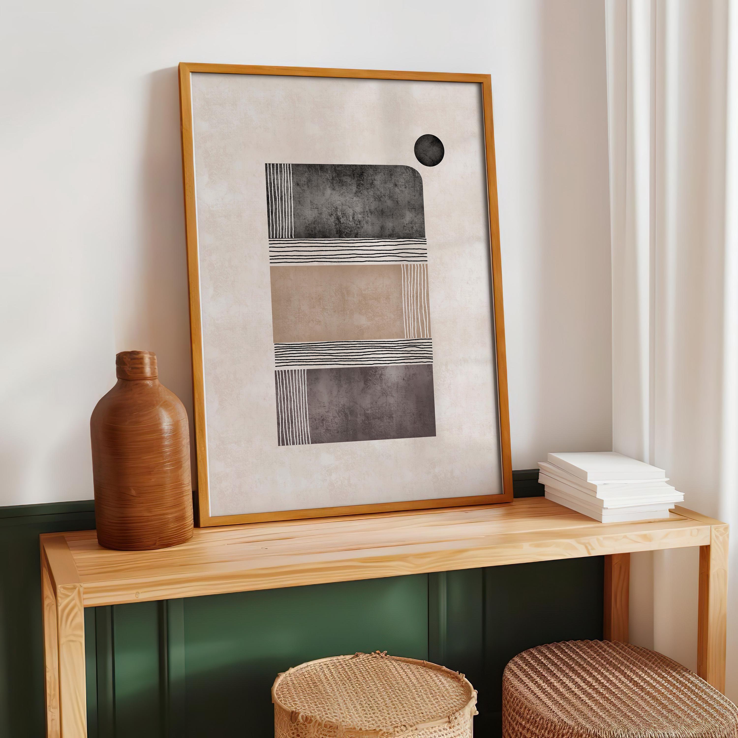 Neutral Minimalist Wall Art Abstract Geometric Japandi Print
