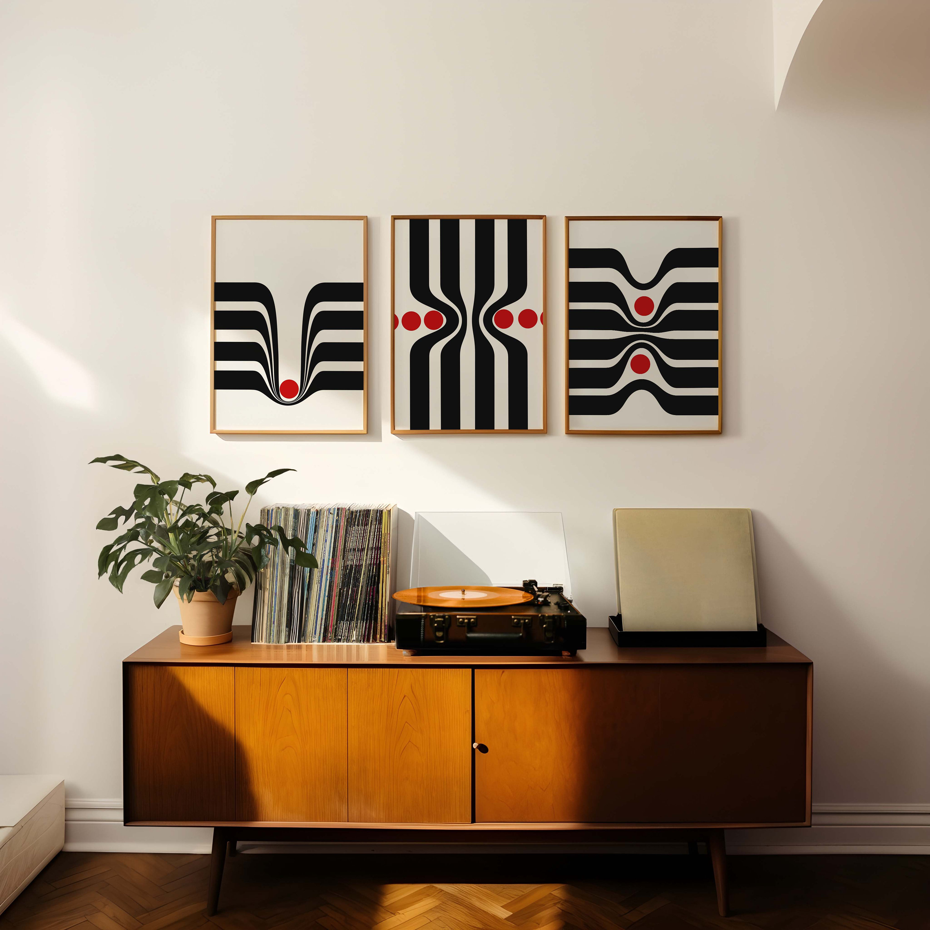 Modern Black and White Striped Art Print Bold Geometric Lines Trendy ...
