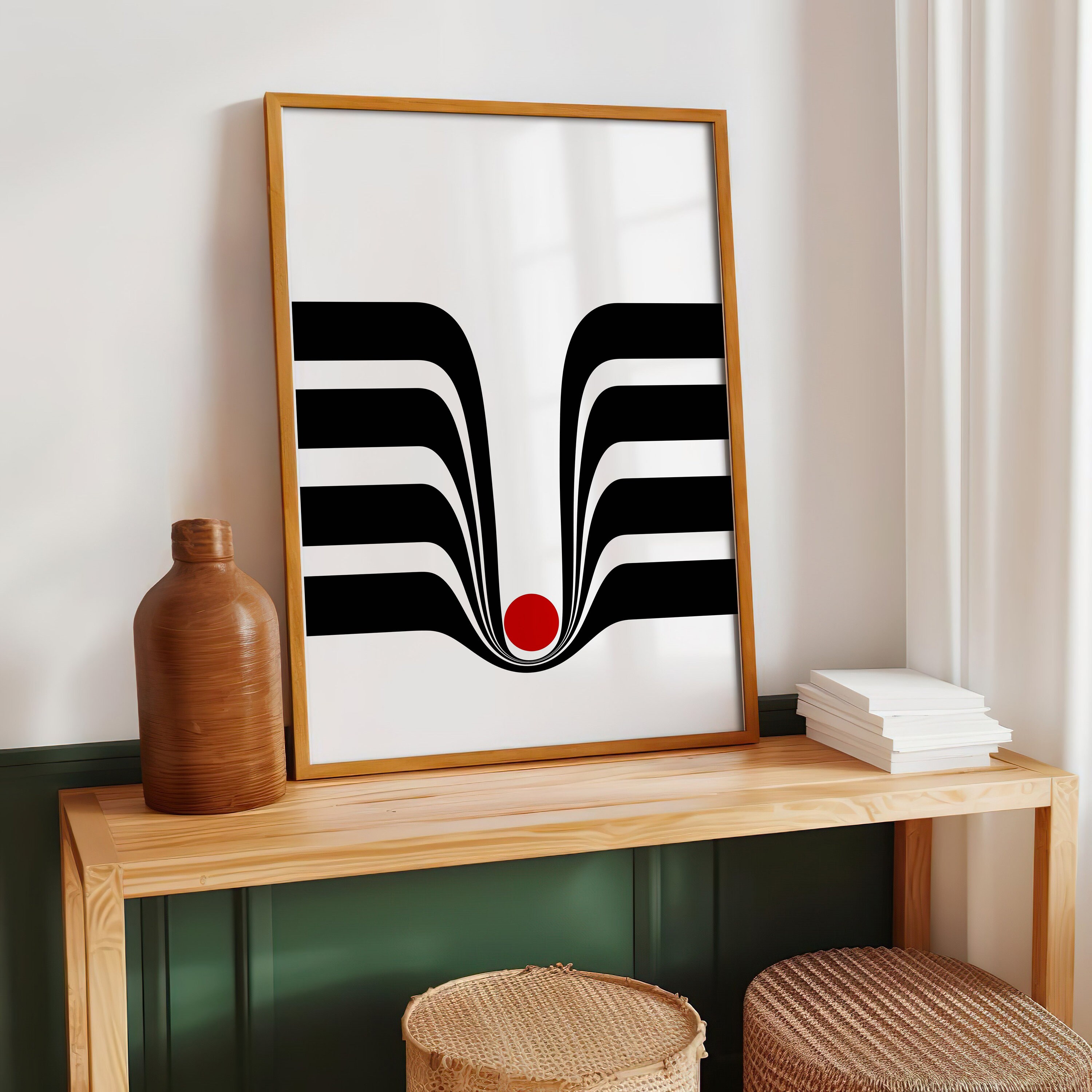 Modern Black and White Striped Art Print Bold Geometric Lines Trendy ...