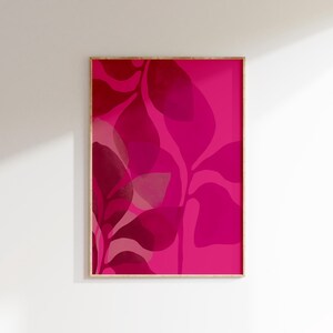 Botanical Abstract Art Print Pink and Purple Unique Floral Poster for Trendy Living Room Bedroom Wall Decor DIGITAL DOWNLOAD