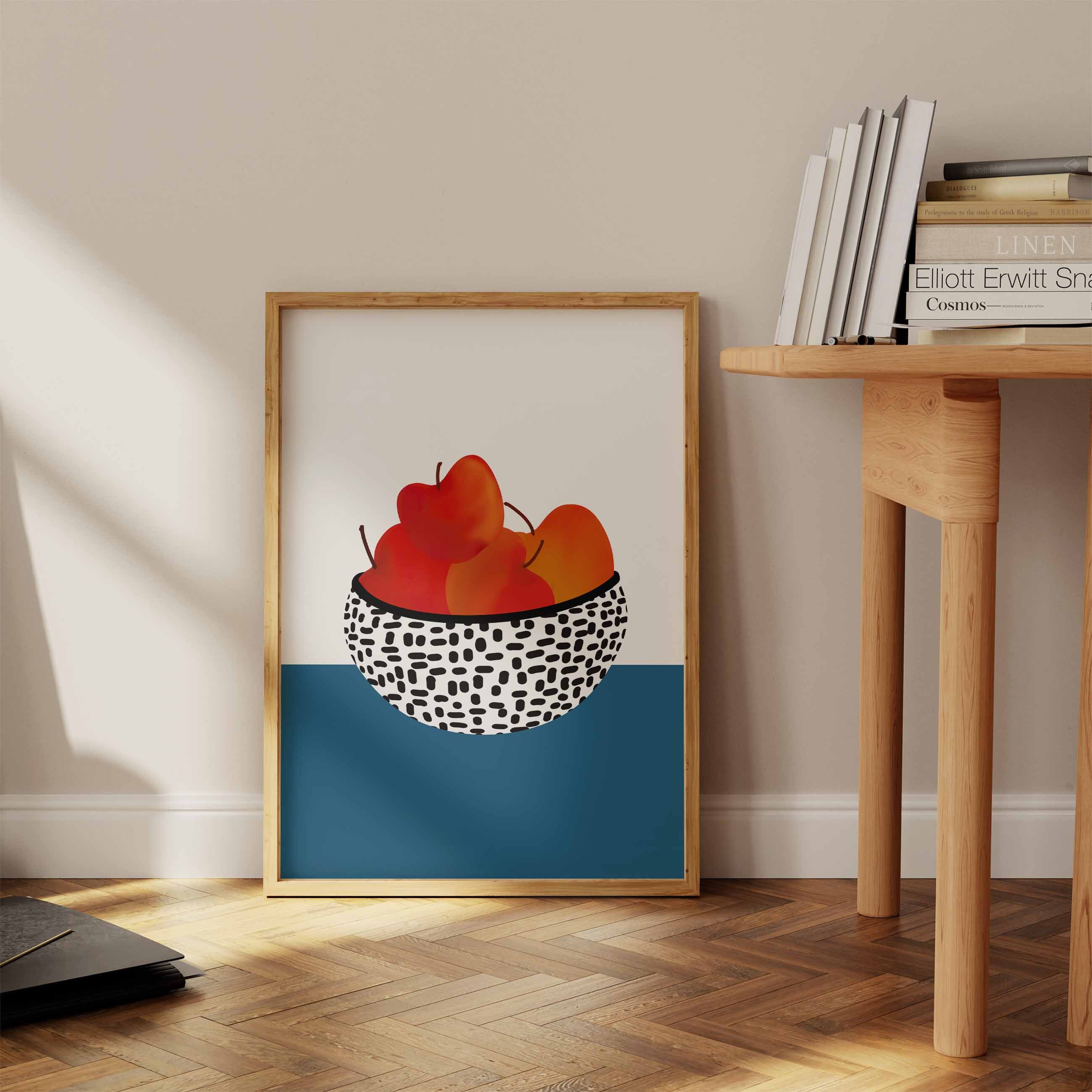 DIGITAL DOWNLOAD Colorful Fruit Wall Art, Red Apple Art Print, Apples