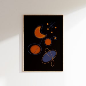 Abstrakter Sternenhimmel Kunstdruck Moderne Kunst Poster Printable Cosmic Funky Wanddekor Einzigartige schwarze stimmungsvolle Wandkunst DIGITAL DOWNLOAD