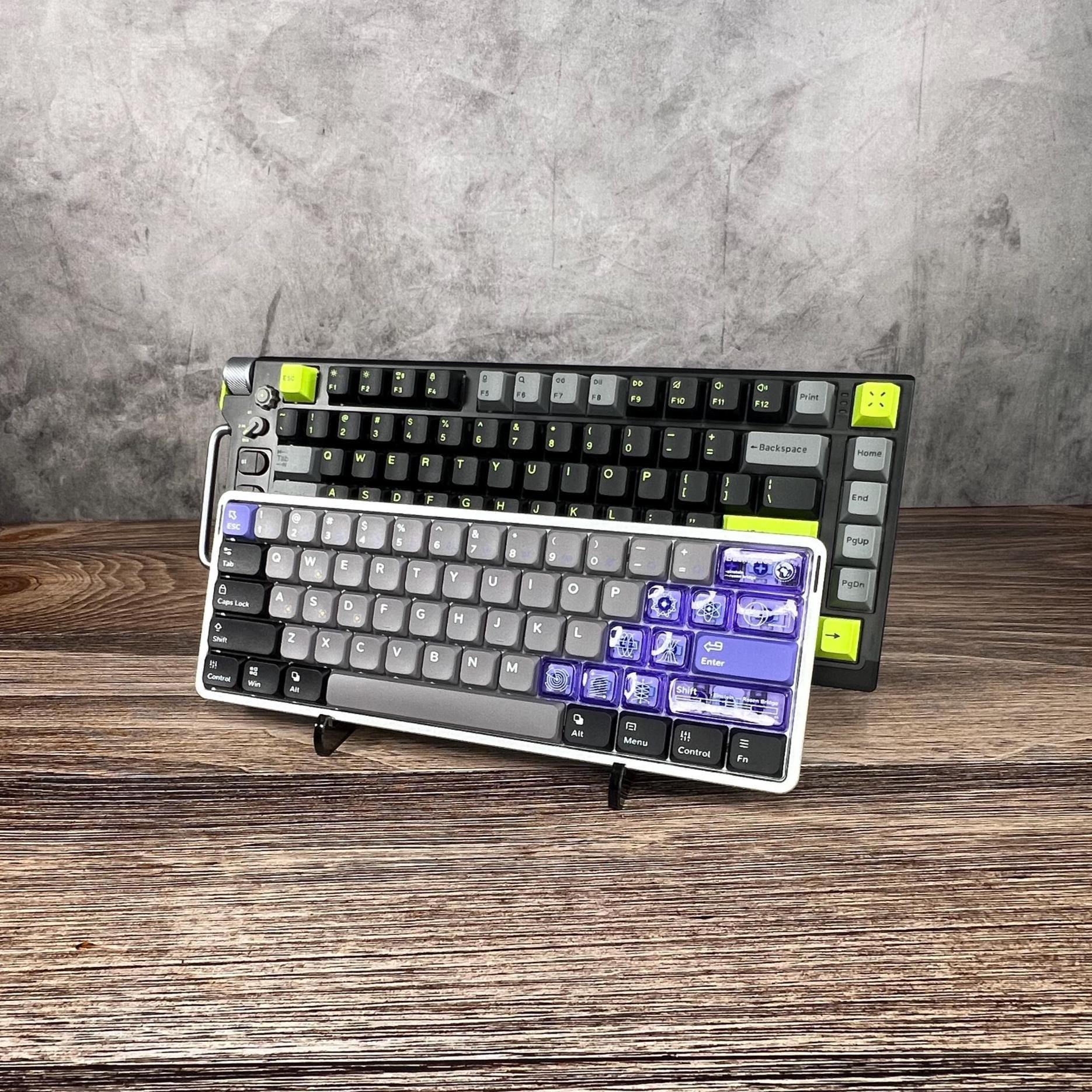 Custom Mechanical Keyboard Display Stand Single & Dual Holder Precision Laser-Cut Acrylic, Decorative Washers