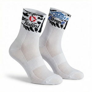 DOMINA ELITRON XL Team Cycling Socks Vintage Made in Italy Technical Cotton compression 42/46 Cycling Socks Performance Bike Socks