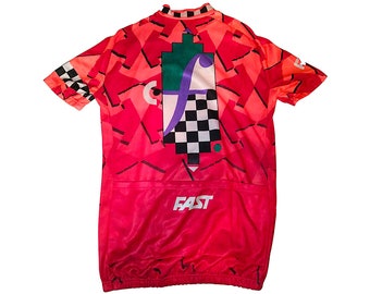 Maillot Cycliste Vintage LOTTO Biemme 1994 - Rouge Et Noir, Taille L, Manches Courtes