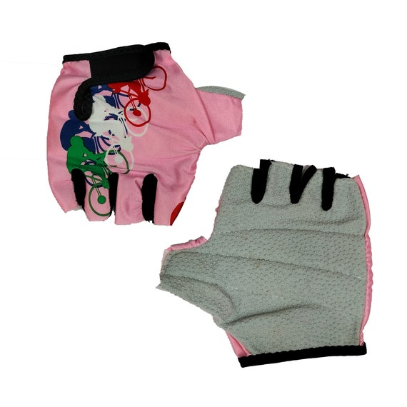 Guanti VINTAGE ALBACOM Biciclette Rosa e Corridori tricolore Palmo