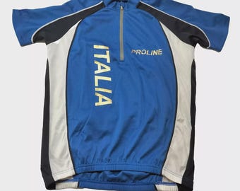 Vintage Retro Italy Blue Cycling Jersey S Cycling Jersey Maillot Trikot S blue sport