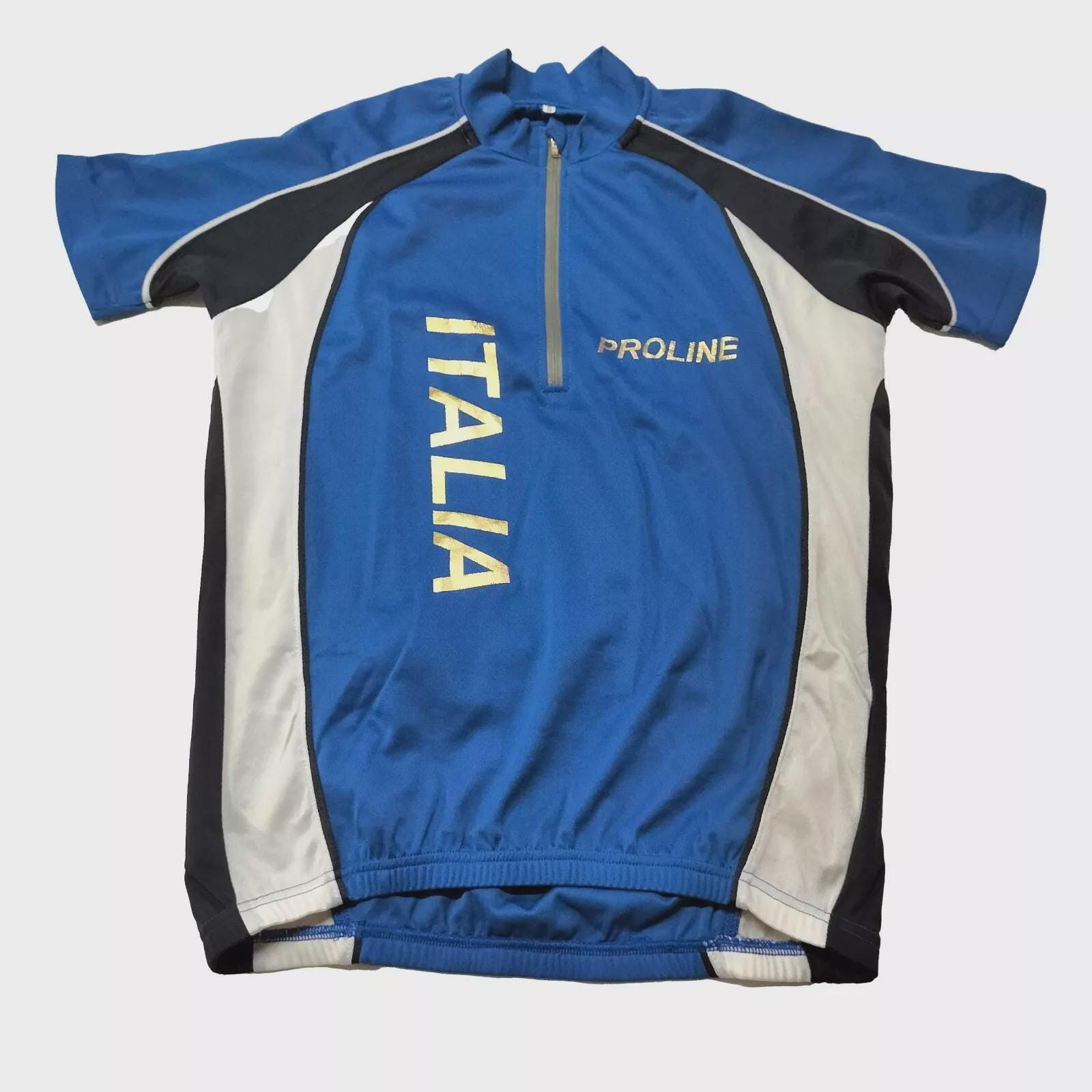 ヴィンテージ レトロ イタリア ブルー サイクリングジャージ S