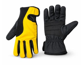 Unisex Winter Cycling Gloves S Windtex Waterproof Windproof Fleece Yellow Black Made in Italy