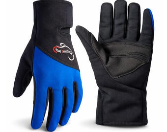 Unisex Winter Cycling Gloves XXL Windtex Waterproof Windproof Fleece BLUE Black Made in Italy Cyclist Gift Designed for Bike Lovers