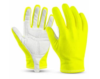 Winter Cycling Glove FLUORESCENT YELLOW XS Unisex Reinforced Non-Slip Palm High Visibility Boy Girl Child Woman Made in Italy