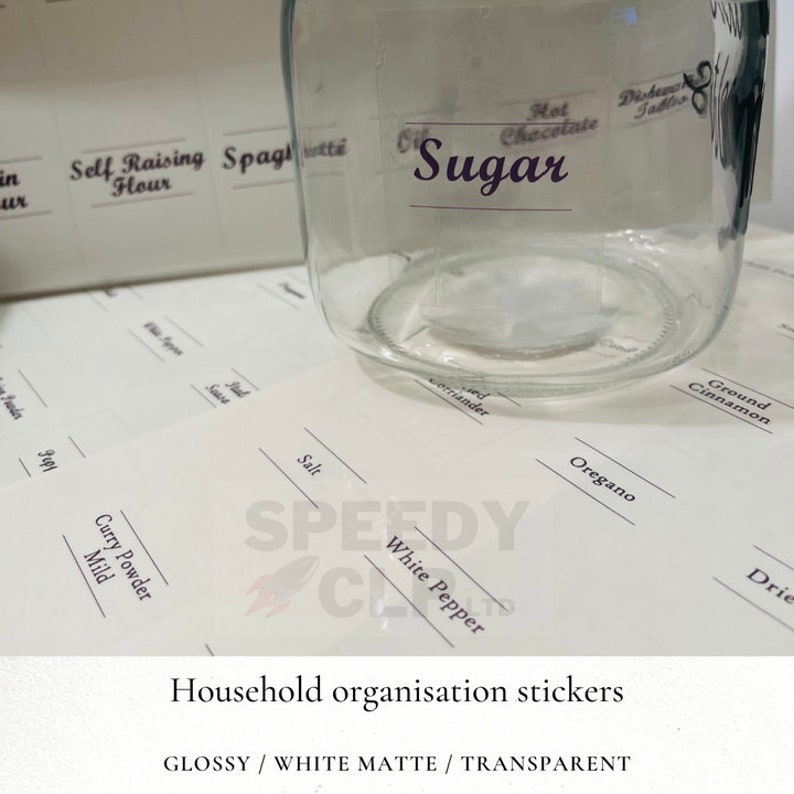 Container Labels Clear Labels for Jars / Kitchen Labels / Utility