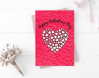 Printable Blank Floral Greeting Card. Instant Download, 7x5 Valentine's Card