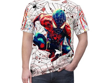 Brilliant Spiderman Web Paint Unisex Cut & Sew T-Shirt (AOP)
