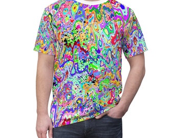 Colorful Abstract Paint Splatter "All Over Print" Unisex Cut & Sew T-Shirt