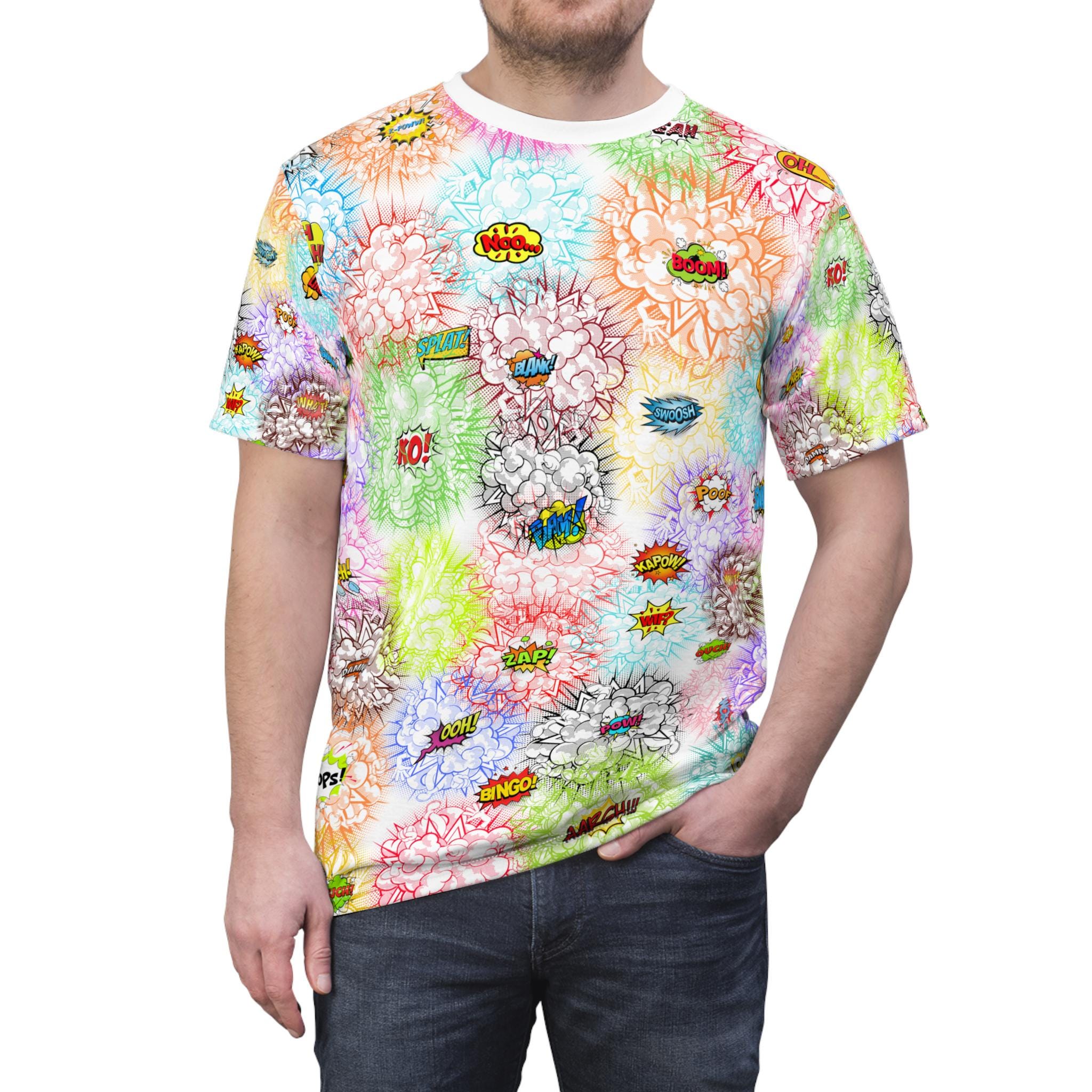 Speech Bubble Unisex Cut & Sew Tee, Vibrant Colorful Design