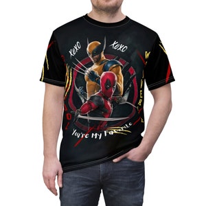 Deadpool Wolverine &quot;You&#39;re My Favorite&quot; Unisex Cut & Sew T-Shirt (AOP)